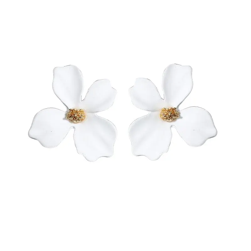 Meilleure Qualité Boucles d'oreilles fantaisie fleur blanche