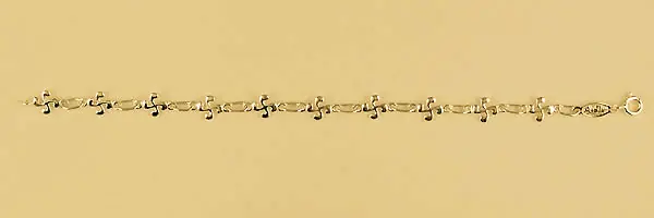 Super Prix BRACELET BASQUE | Bracelet Plaqué Or 11 Croix Basque ENFANT PM | BIJOUX REGIONAUX | MADILAR