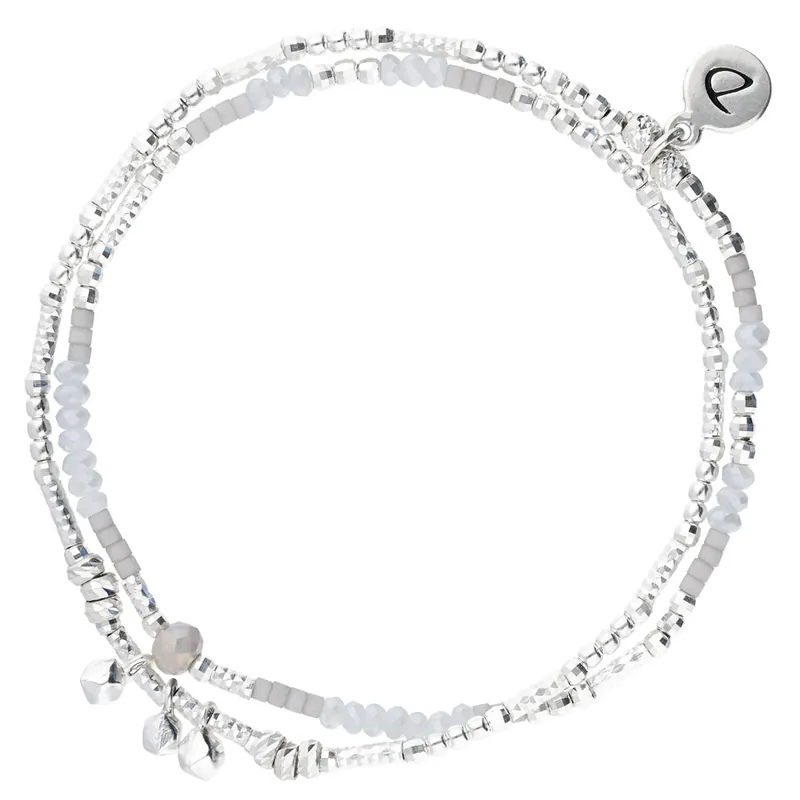Promotion BRACELET SANTORINI DOUBLE RANGS GRIS CLAIR
