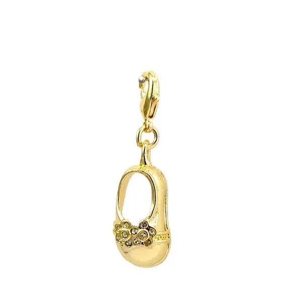 Populaire Collection Charm chaussure dorée avec fleurs