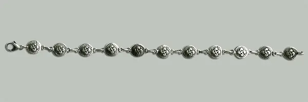 Promotion BRACELET BASQUE TRADITIONNEL | Bracelet Argent CROIX BASQUE STRIEES | BIJOUX REGIONAUX | MADILAR