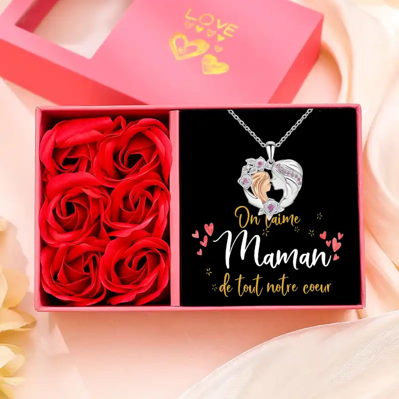 À ma Maman - Collier Mère et Fille Cœur 2 Prénoms Personnalisés | Jessemade Gros Lot