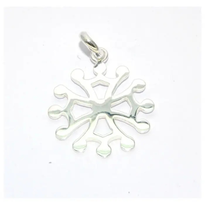 Retour Gratuit Pendentif Croix occitane argent