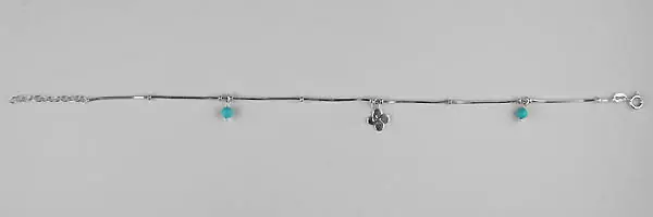 Top Vente BRACELET FANTAISIE | Bracelet Argent NI-1 croix basque/2 BOULES BLEU| BIJOUX BASQUES | MADILAR