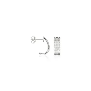 Usine Directe Boucles d'oreilles Or Blanc 375/1000 "Galery" Diamant 0,19cts/36