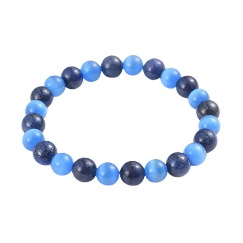 Prix Choc Bracelet pour homme ou femme - pierre naturelle 6 mm - lapis lazuli œil de chat