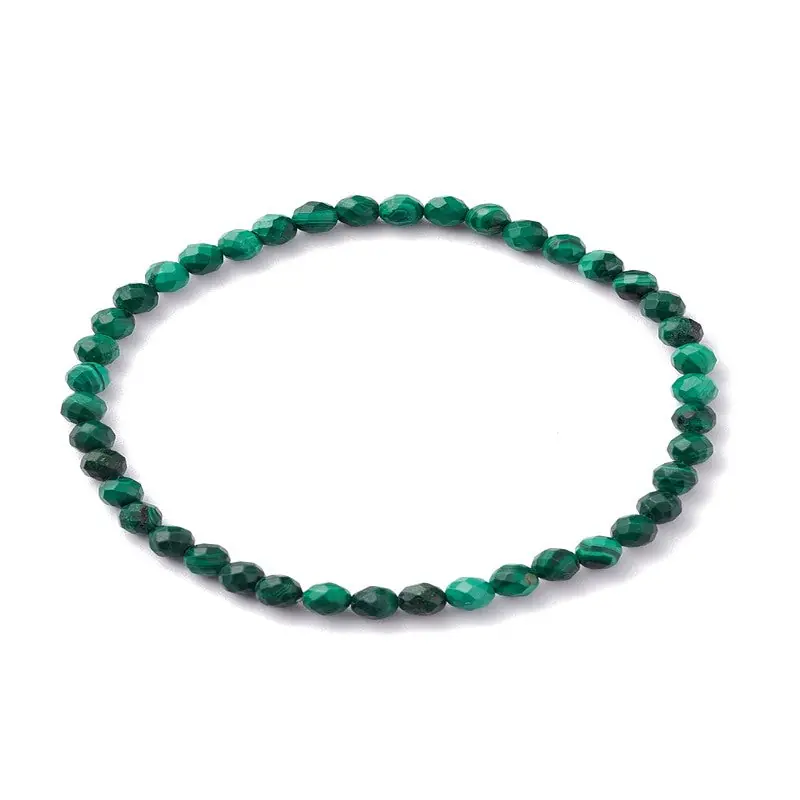 Bracelet pour femme - pierres naturelles malachite 4 mm Dernière Chance