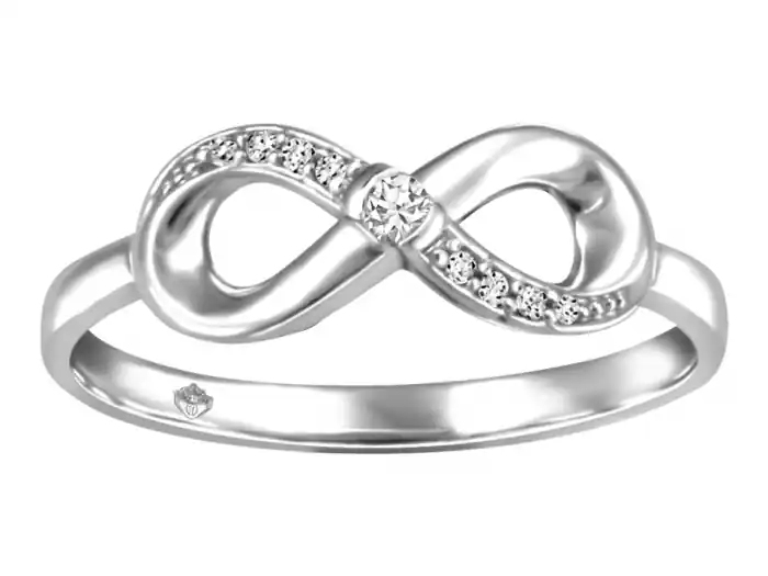 Soldes Bague Pénélope symbole infini diamant canadien en or blanc 10k pour femme