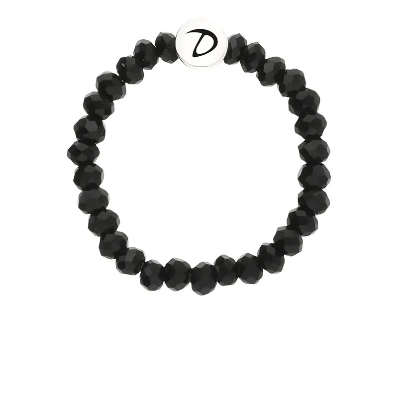 Bague Élastique Noire Argent 925 Promotion