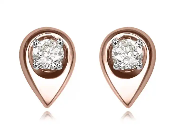 Vestes d'oreilles design en poire en or rose 10K lustré Satisfait Ou Remboursé
