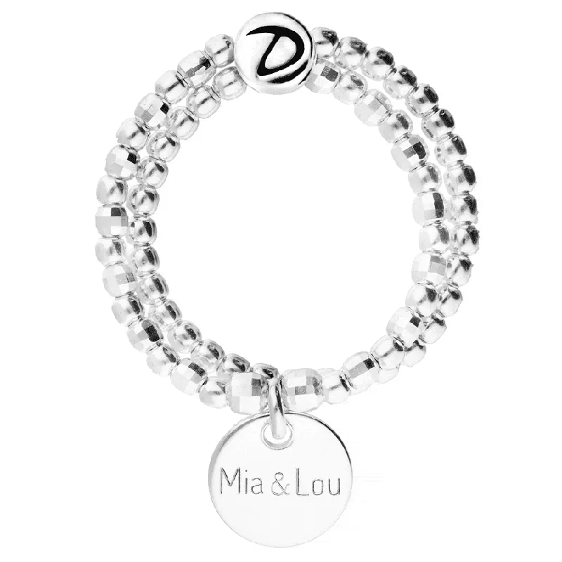 BAGUE DOUBLE ÉLASTIQUE SILVER PASTILLE Argent 925 Gravable Premium