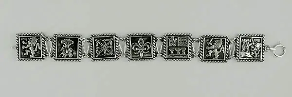 Achetez Aujourd’hui BIJOUX BASQUE TRADITIONNEL | Bracelet Argent massif 7 PROVINCES BASQUES | BIJOUX REGIONAUX | MADILAR