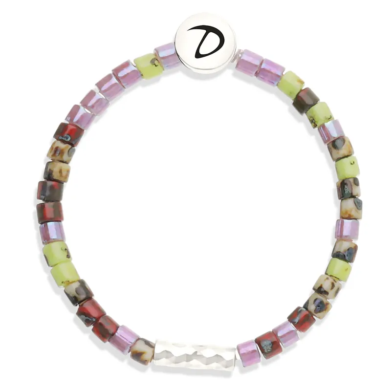 Promotion Saisonnière Bague Élastique Argent 925 La Miyuki Violet Kaki