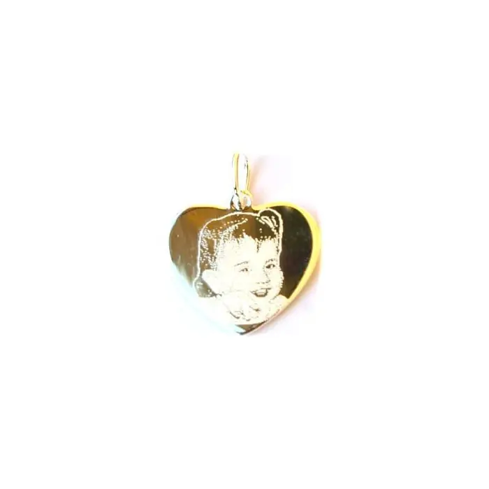 Top Vente Pendentif coeur argent avec une photogravure comprise