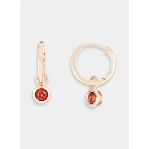 Usine Directe Boucles d'oreilles Or Rose 375/1000 Garnet 0,32/2