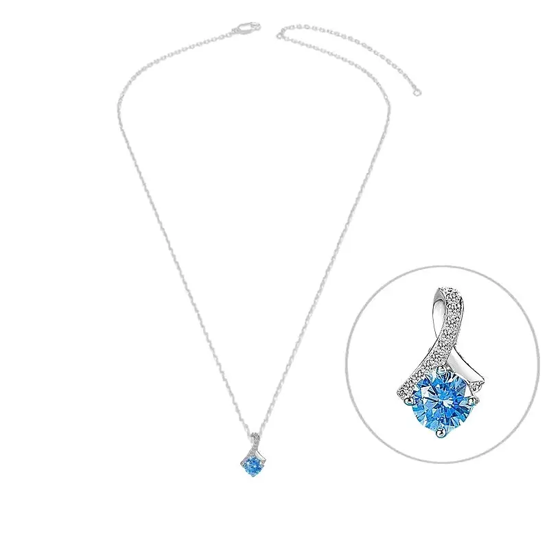 Achetez Aujourd’hui Collier argent 925 zirconiums sertis oxyde bleu