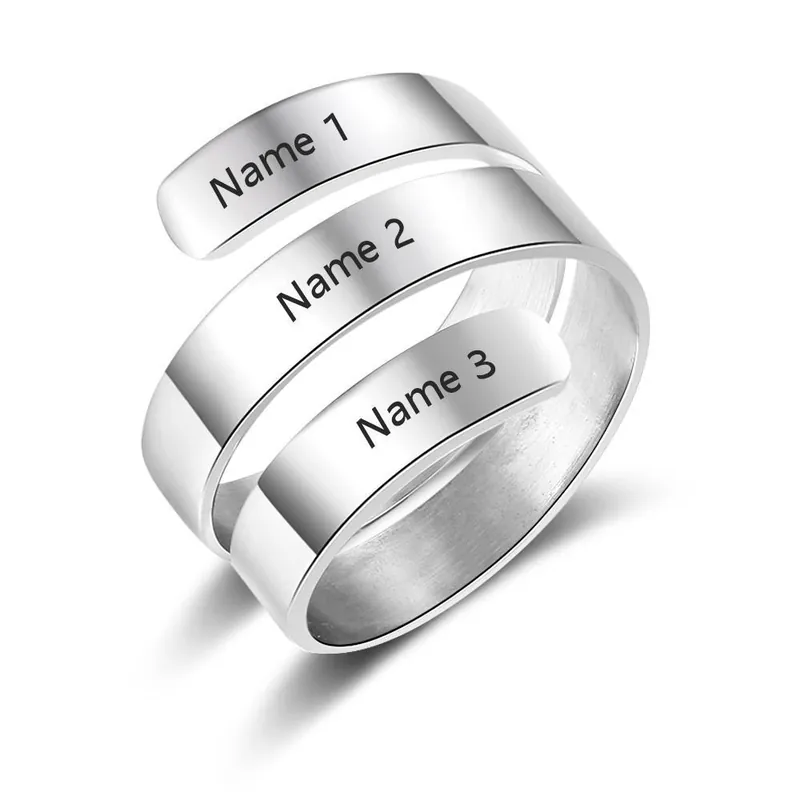 Top Qualité Bague 3 Prénom Personnalisé Pour Femme