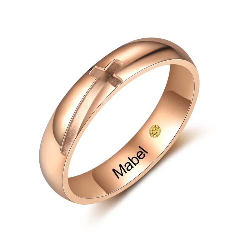 Top Qualité Bague 1 Gravé Prénom Personnalisés Pour femme