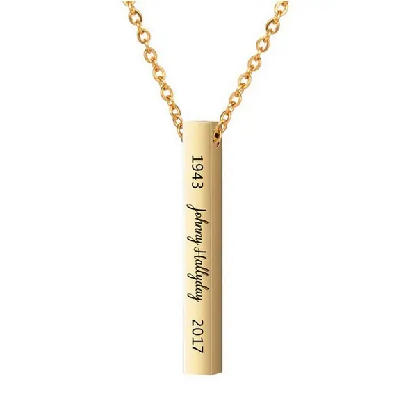 Collier pendentif Johnny Hallyday - Couleur doré Pas Cher