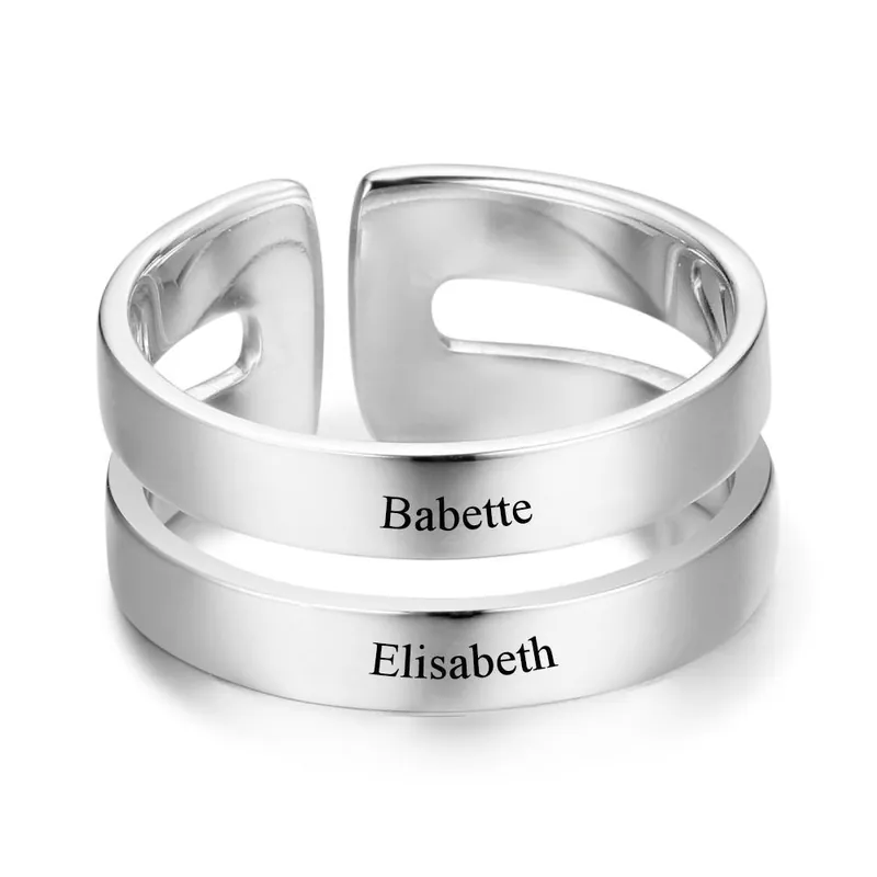 Bague 2 Prénom Ou Phrases Gravé Personnalisés Pour Femme Jusqu’à Épuisement Des Stocks