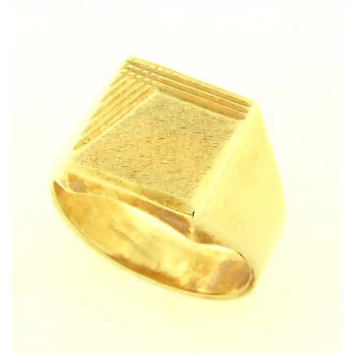Acheter Direct Chevalière homme plaqué or lapidée deux initiales - D'Or et d'Argent