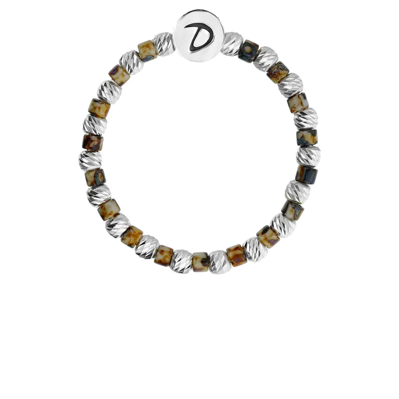 Satisfait Ou Remboursé BAGUE ELASTIQUE FACETTÉE MIYUKI LEOPARD FONCÉ
