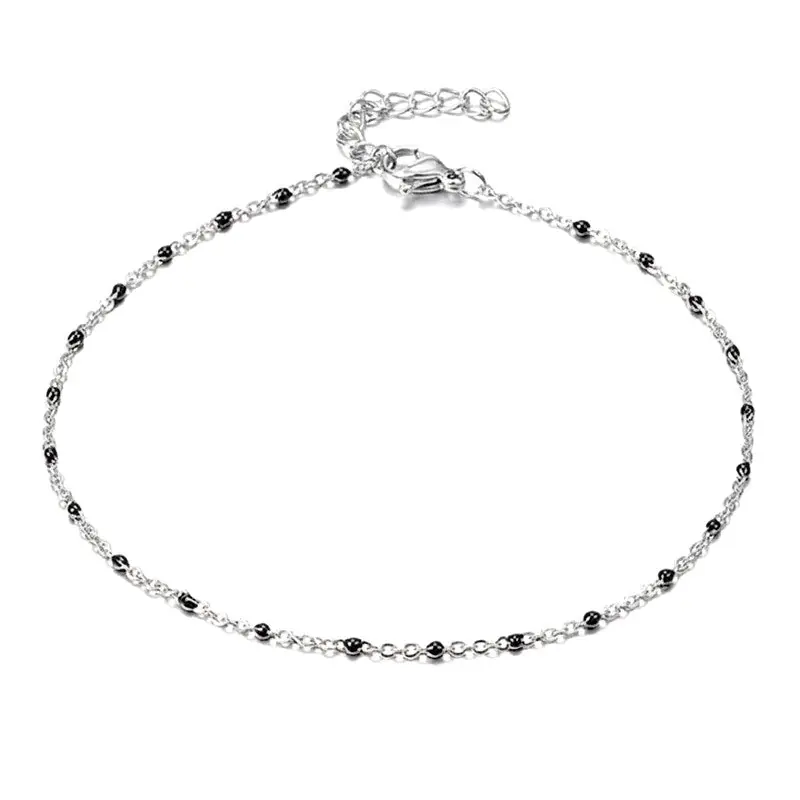 Nouveauté Chaîne de cheville acier inoxydable croix or diamant CZ