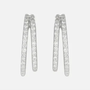 Premium Boucles d'oreilles "Francesca" D0,11/56 Or Blanc 375/1000