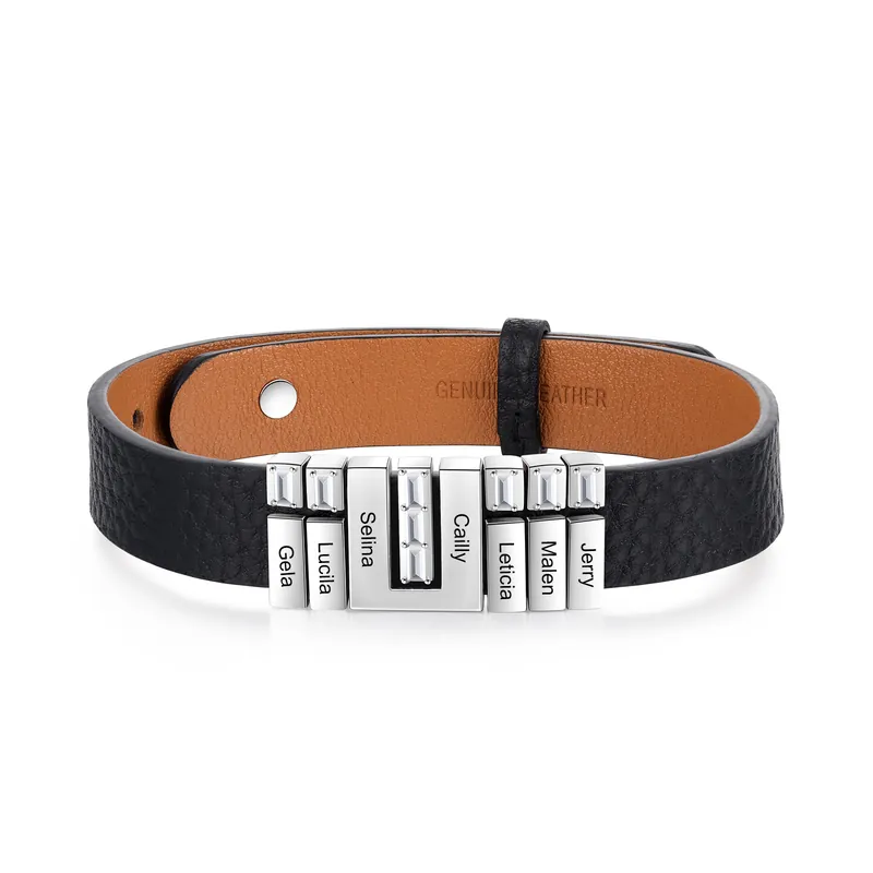 Bracelet Cuir 7 Prénom Personnalisé Bracelet Homme Gros Lot