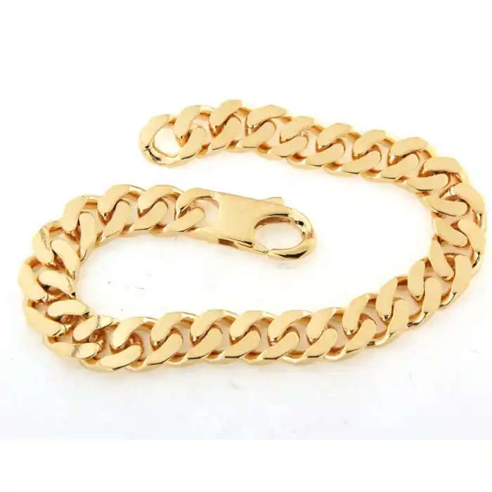 Acheter Direct Chaine plaqué or maille gourmette aplatis 10mm - D'or et d'argent