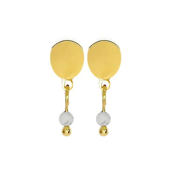 Achat Immédiat Boucles d'oreilles tombantes pierre naturelle howlite
