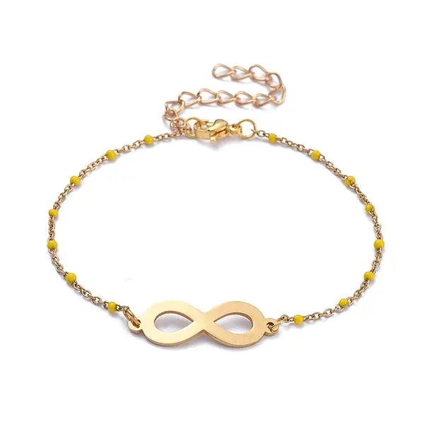 Premium Bracelet acier inoxydable infini chaîne couleur or jaune
