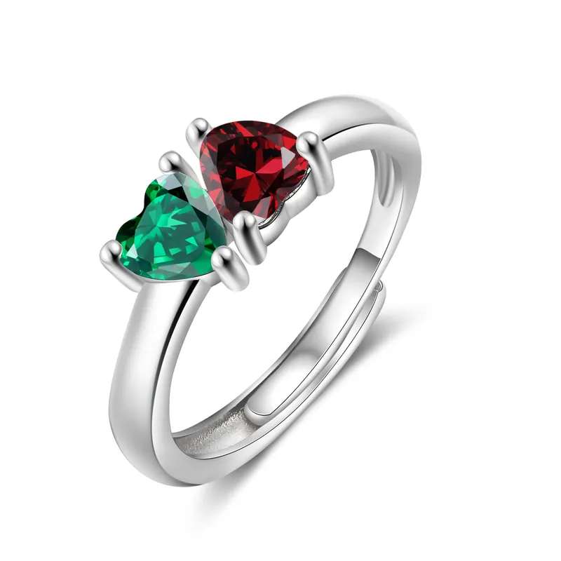 Bague Réglable 2 Pierres de Naissance Dernière Chance