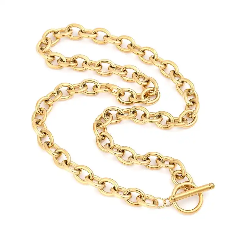 Acheter En Ligne Collier acier inoxydable chaîne fermoir toggle