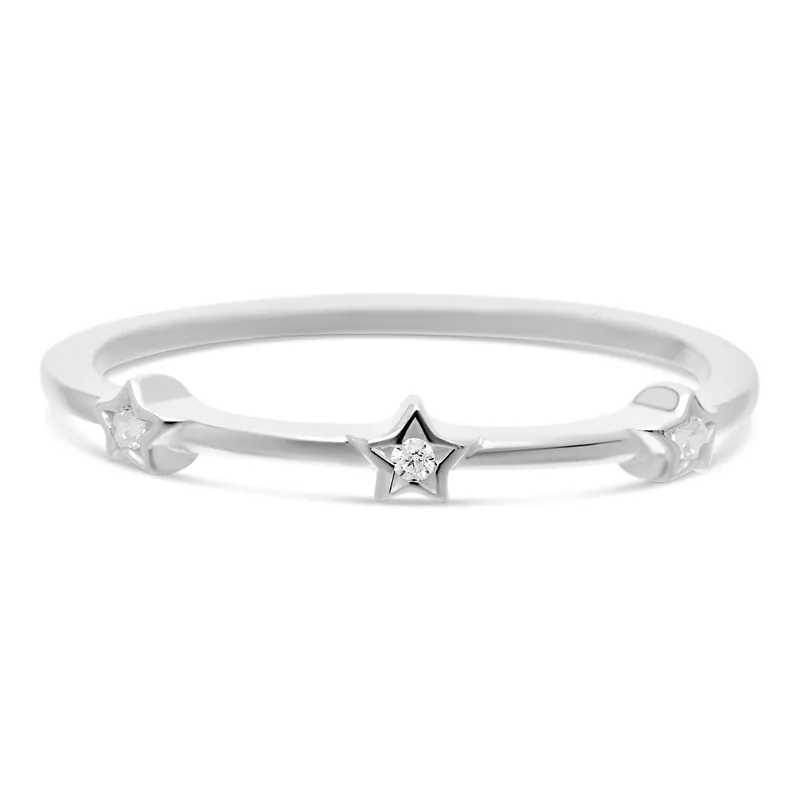 Expédition Rapide BAGUE ANNEAU 3 ÉTOILES OXYDES