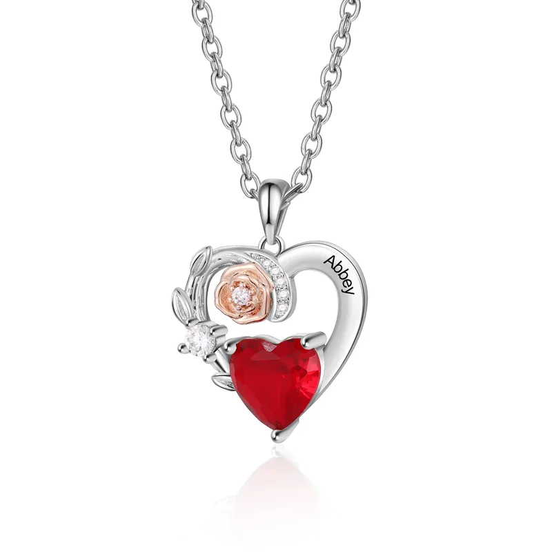 À ma Femme - Collier Cœur 1 Prénom Personnalisé avec Pierre de Naissance Exclusif