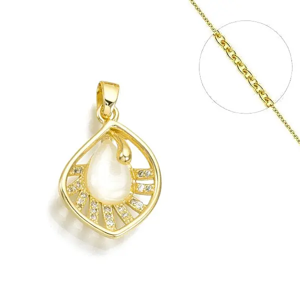 Collier chaine et pendentif zircon cubique Expédition Rapide