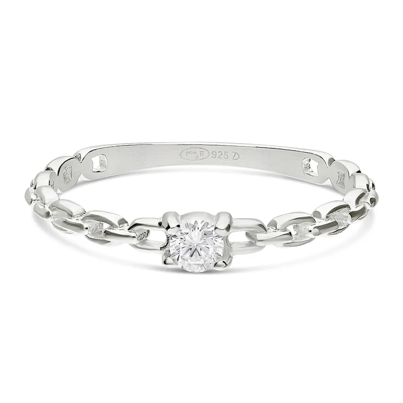 Livraison Gratuite BAGUE FINE CHAÎNE RIGIDE OXYDE CARRÉ 3MM