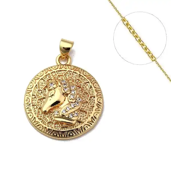 Collier chaine et pendentif zircon cubique cheval Commande En Gros