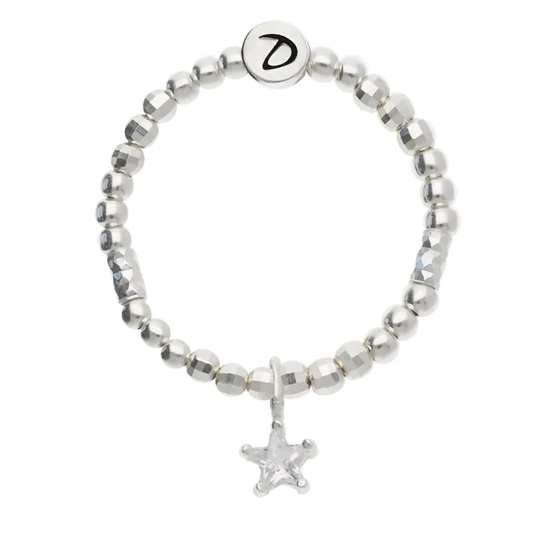 BAGUE ÉLASTIQUE ÉTOILE OXYDE DE ZIRCONIUM Argent 925 Soldes