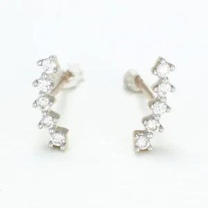 Satisfait Ou Remboursé Boucles d'oreilles "Aries" D0,10/10 Or Jaune 375/1000