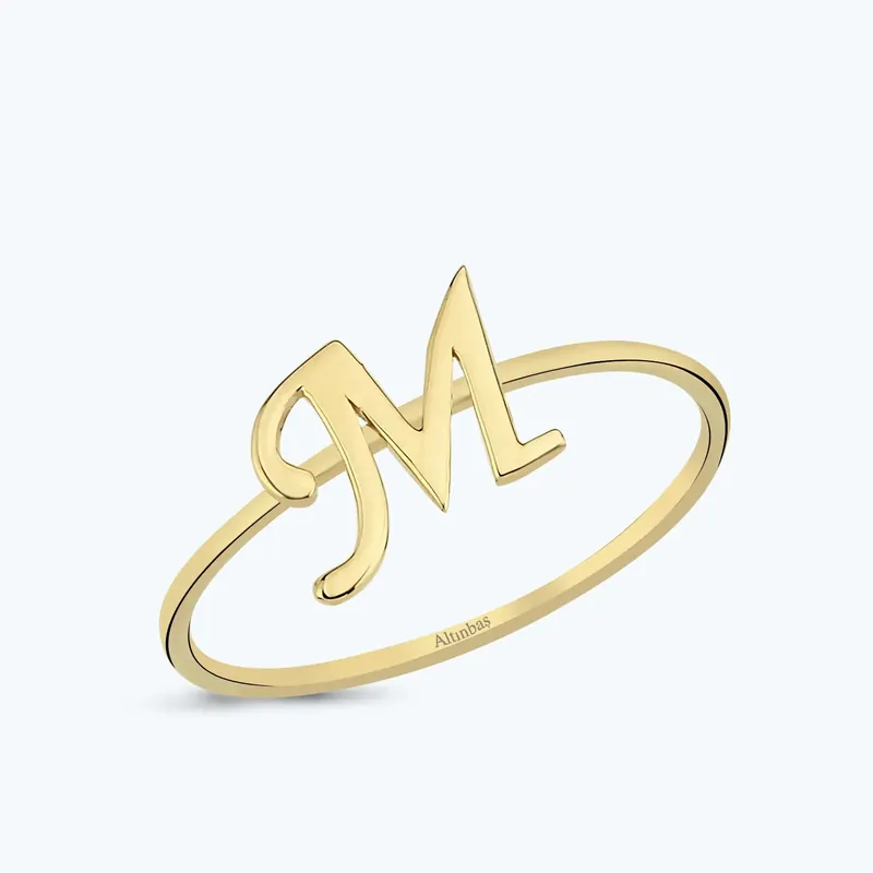 Bon Marché Bague Or Lettre M