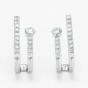 Vente Directe Boucles d'oreilles "Treasure" D0,15/32 Or Blanc 375/1000