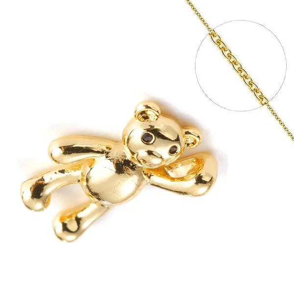 Retour Gratuit Collier chaine et pendentif zircon cubique ours