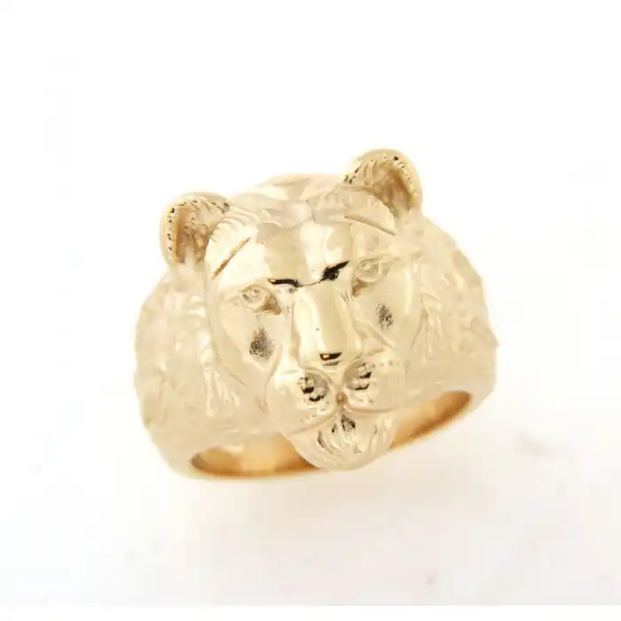 Top Vente Chevalière lion plaqué or
