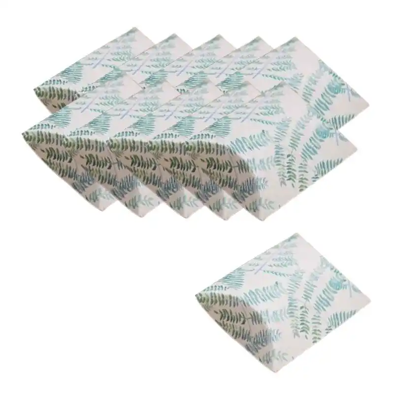 Lot de 10 berlingots blanc oreillers boites cadeaux motif feuilles Prix Cassé