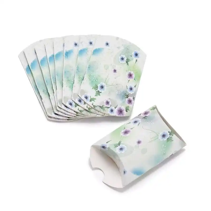 Lot de 10 berlingots oreillers boites cadeaux motif fleurs Fait Main