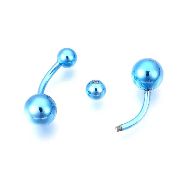 Piercing acier chirurgical nombril bleu Offre Spéciale