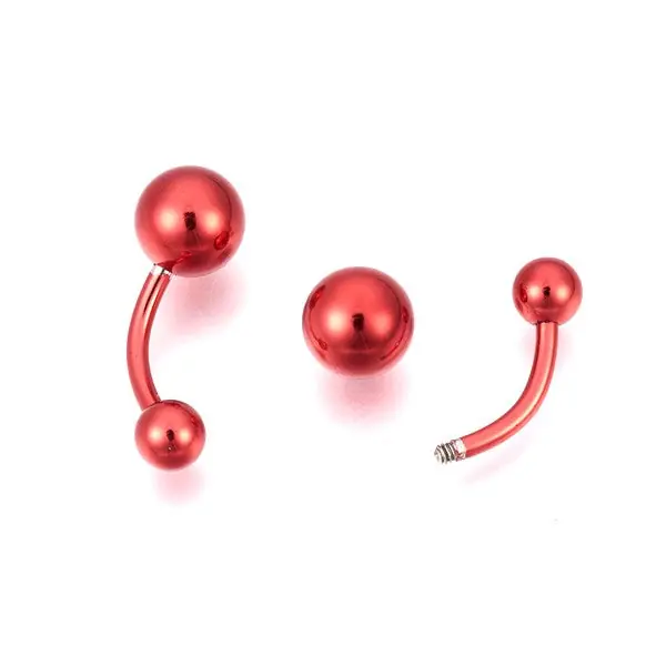 Piercing acier chirurgical nombril rouge Acheter En Ligne