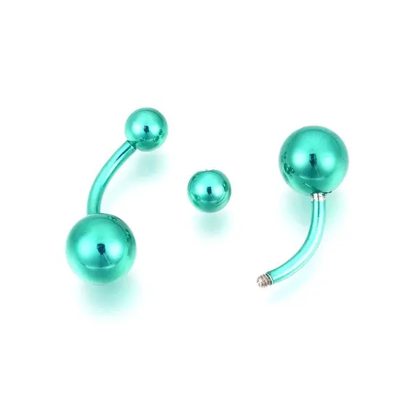 Fait Main Piercing acier chirurgical nombril vert